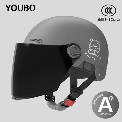 Unisex for All Seasons | Motosiklet dəbilqələri - one-size-fits-all-new-national-standard-3c-starry-sky-gray-free-sunscreen-long-mirror-reflective-stripe-decal-bear