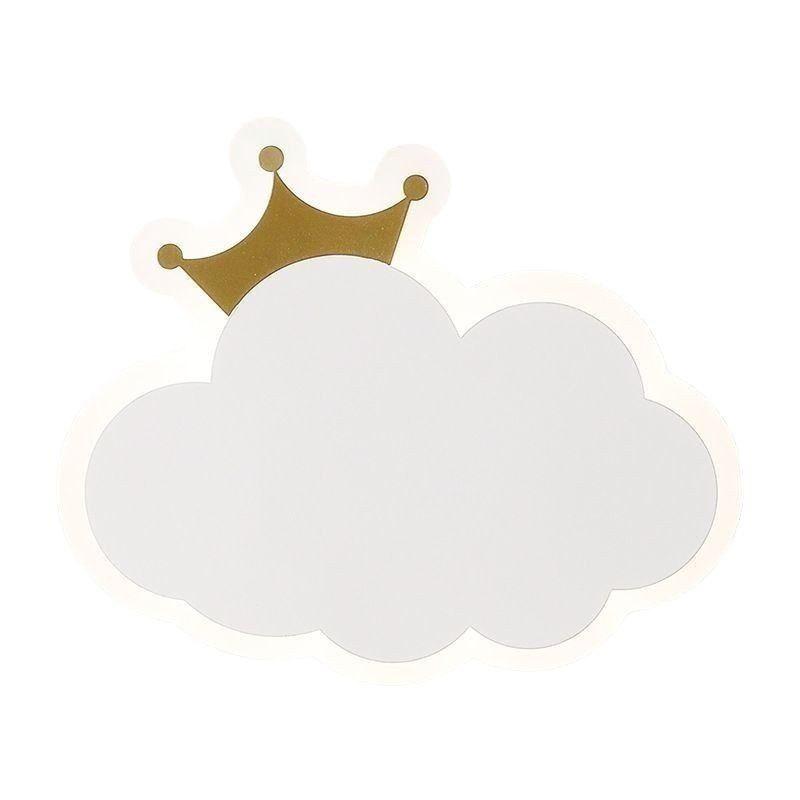 [Seleccionado] Lámpara de pared para niños, niños y niñas, escalera simple moderna, red, corona roja, luz de nube, luz de pared de fondo de habitación