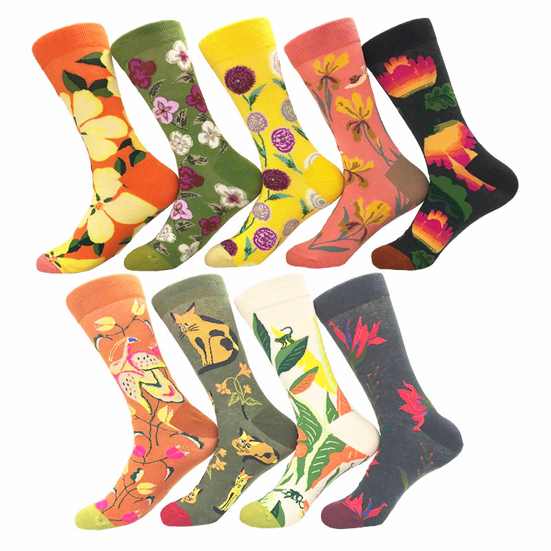 2023 fabricantes de calcetines de moda dibujos animados animal conejo perro gato comida serie frutas hombres y mujeres calcetines de algodón a mitad de la pantorrilla