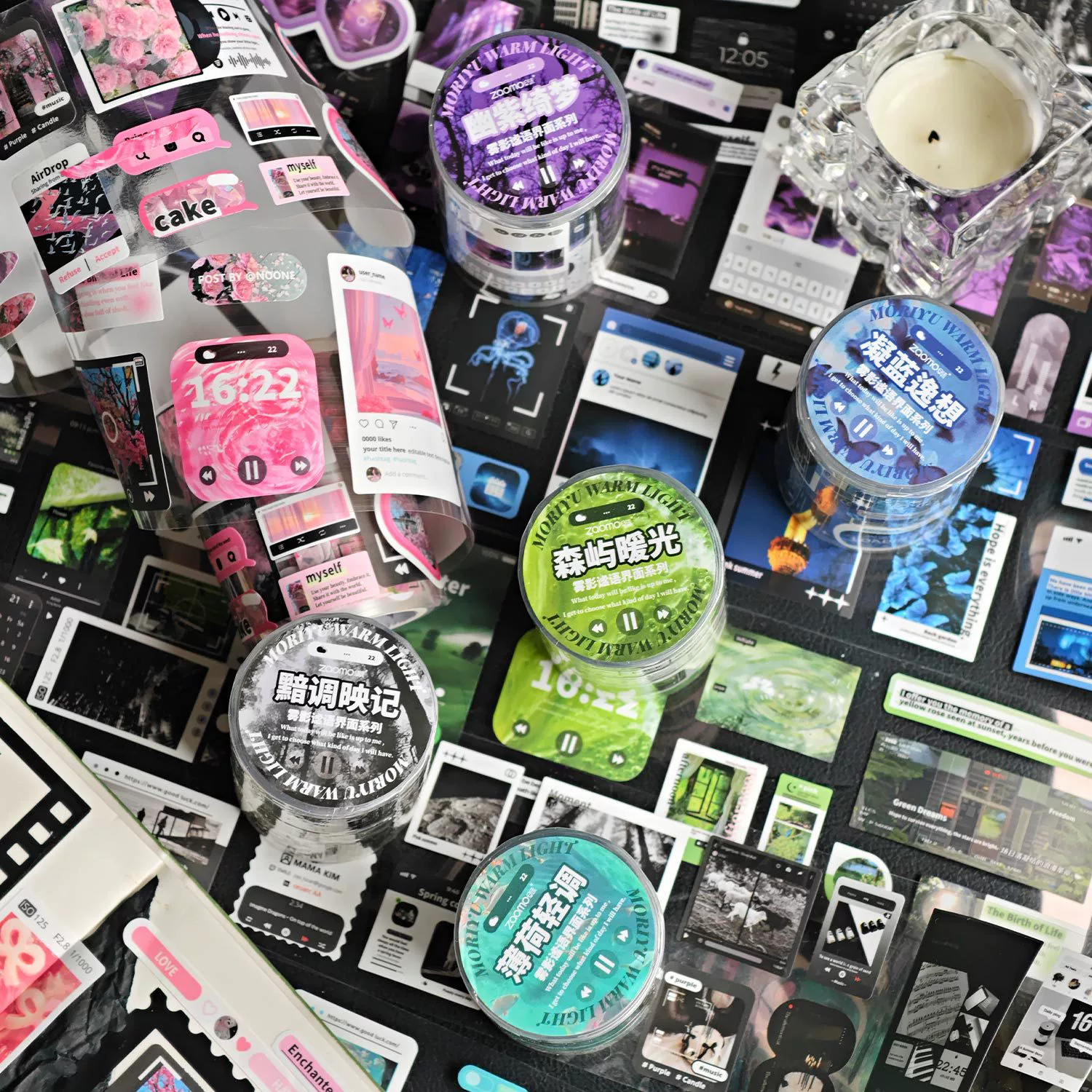 Ранняя пена, срезанная и вырубная лента, туман, тень, интерфейс серии ins ручной счет DIY декоративные наклейки 6 моделей