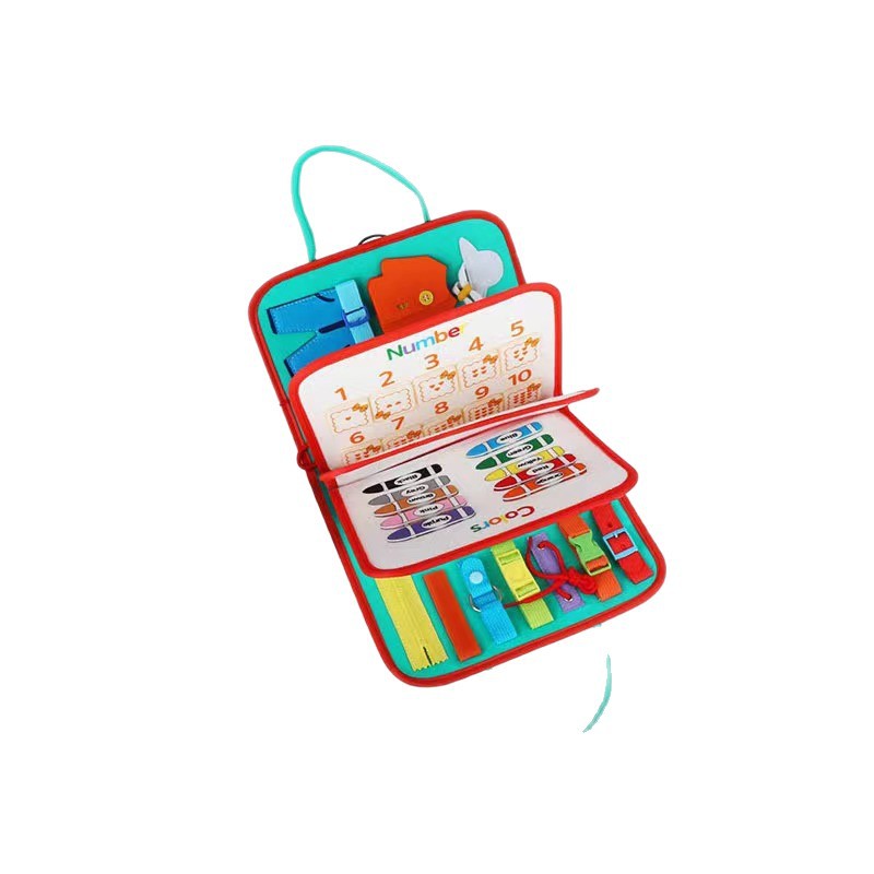 Tablero ocupado de fieltro para niños al por mayor tablero de aprendizaje de educación temprana para bebés kindergarten vestidor hebilla fabricante de tableros de práctica