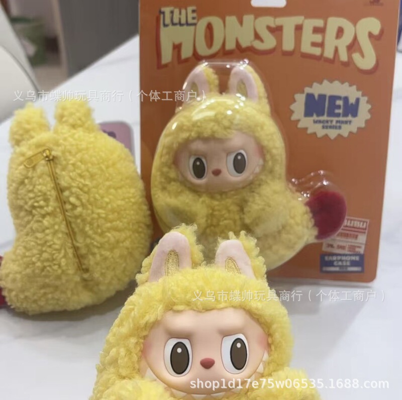 Labubu ビニール顔天ぷらエビヘッドフォンバッグ明箱新製品 Labubu ぬいぐるみおもちゃペンダント|undefined