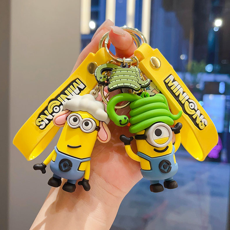 Cross-Border Zodiac Minion Keychain Cartoon Anime Doll Keychain Doll Machine Pendant Gift Wholesale