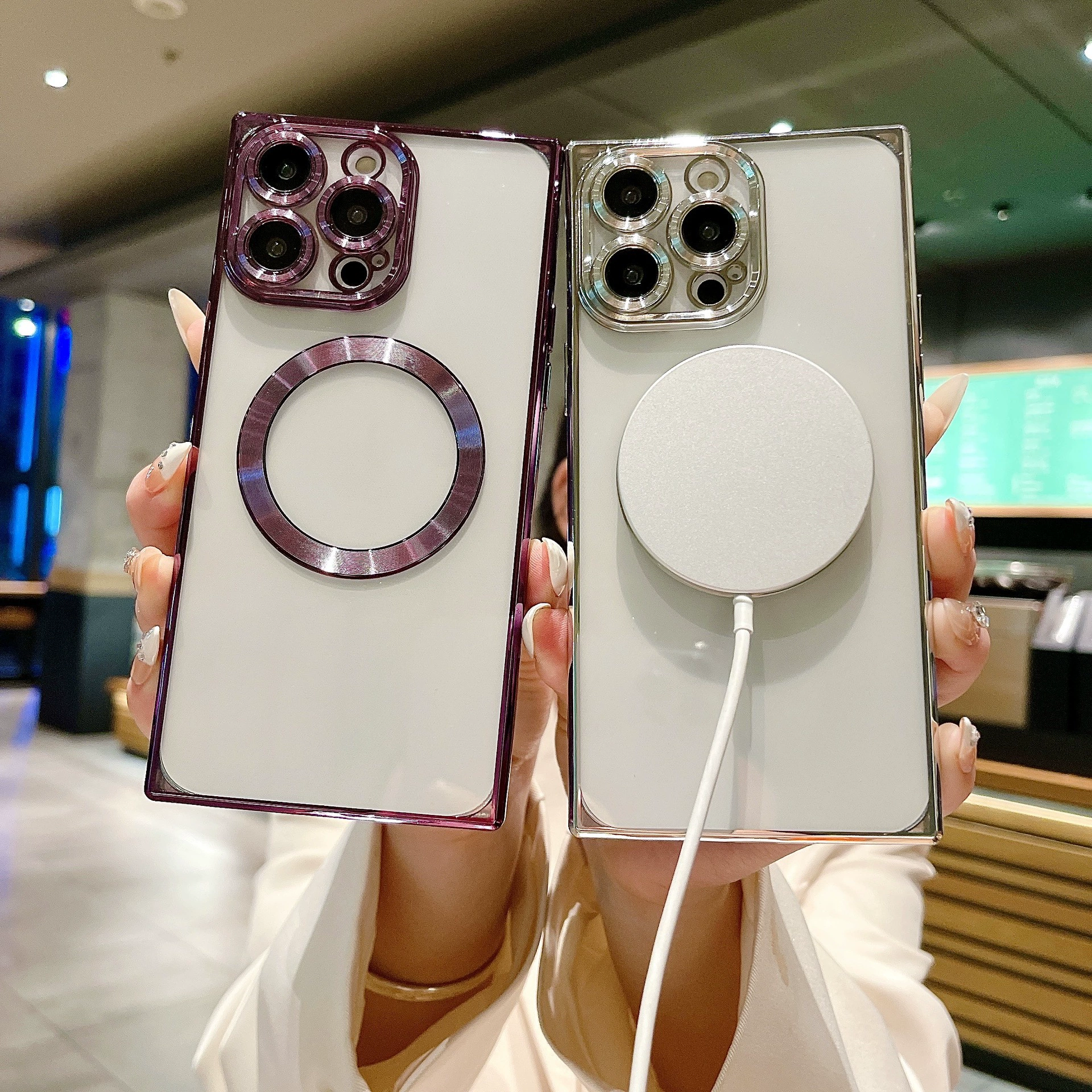 Квадратный совместимый с Apple чехол для телефона, iPhone 17, прозрачный iPhone17 Pro, защитный чехол, iphone, 15promax, 16