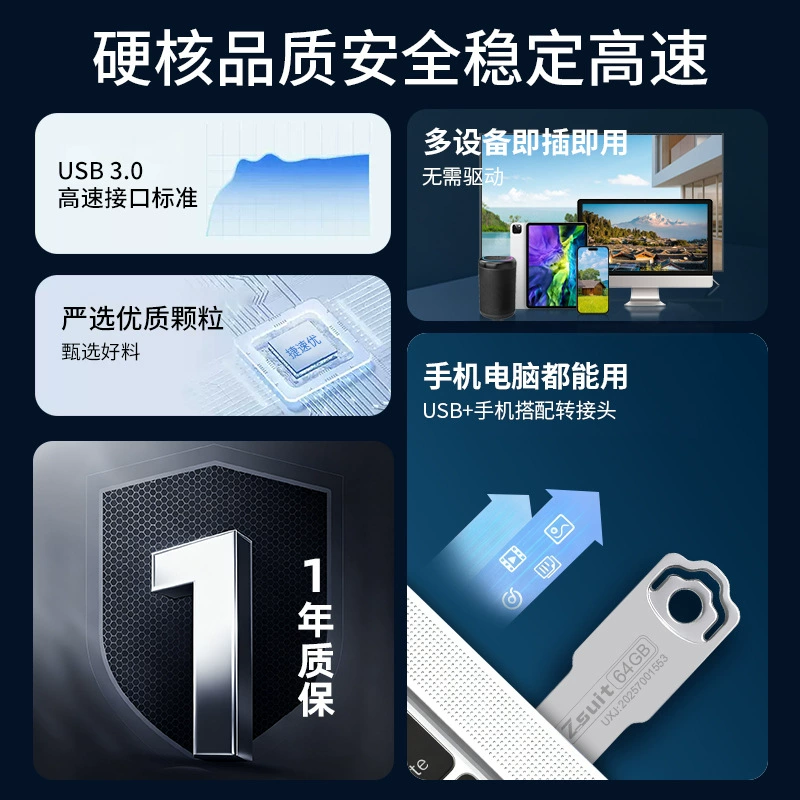 Металлический вместимый USB-флеш-накопитель, ноутбук, высокоскоростной мобильный телефон, официальный флагманский магазин