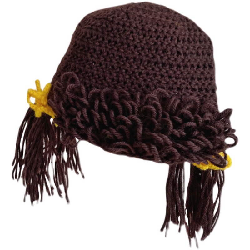 ins coreano otoño-invierno gorra bebé lindas pelucas de fresa super-peluca de cabello de cabello para niños gorra roja caliente red
