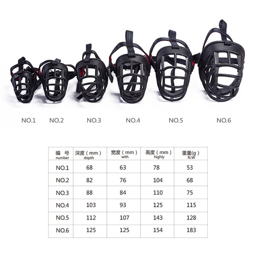 Manufacturer's thick dog muzzle, anti-barking, anti-biting, metal buckle muzzle, dog protective plastic bath