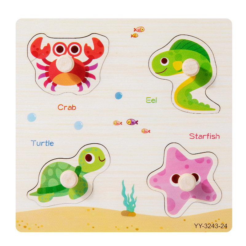 Bebé rompecabezas juego panel Montessori educación temprana mano tablero rompecabezas animal tráfico construcción bloques Niño 1-2 años viejo juguete