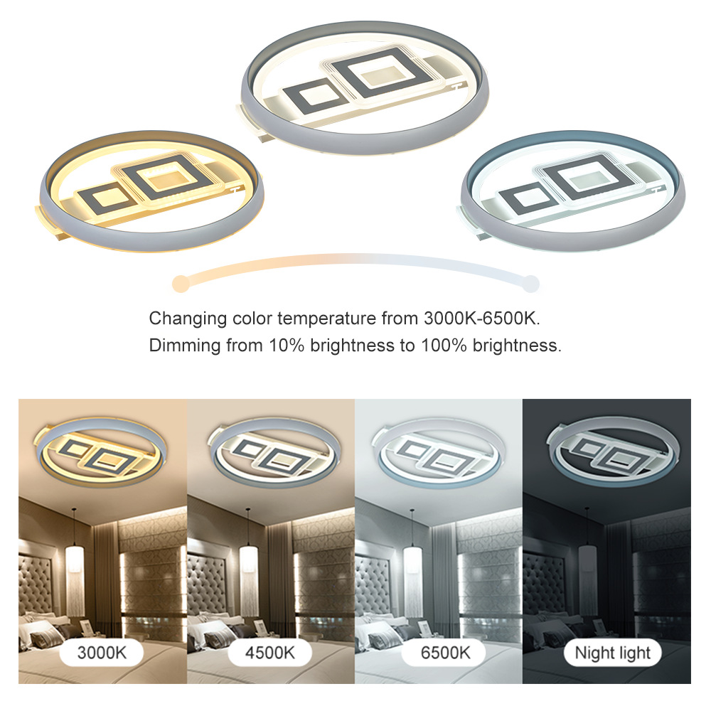 廠家直供現(xiàn)代簡(jiǎn)約吸頂燈2.4G無極調(diào)光APP智能遙控圓形臥室客廳燈