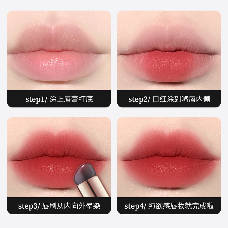 GECOMO silicona cabeza redonda labio cepillo Natural Q suave lápiz labial pincel corrector cepillo especial flor maquillaje cepillo