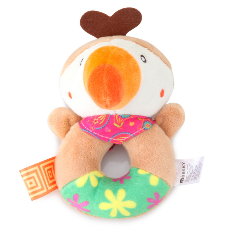Nuevo sonajero de mano BBSKY para bebés, juguete de peluche de conejo para apretar, muñeco de peluche relajante, sonajero de mano al por mayor