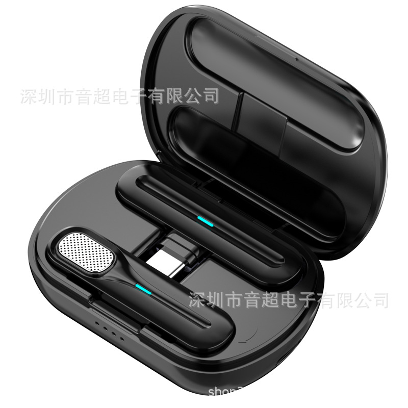 New DX01 collar microphone ultra-long standby intelligent charging warehouse live broadcast VLOG one-to-one microphone