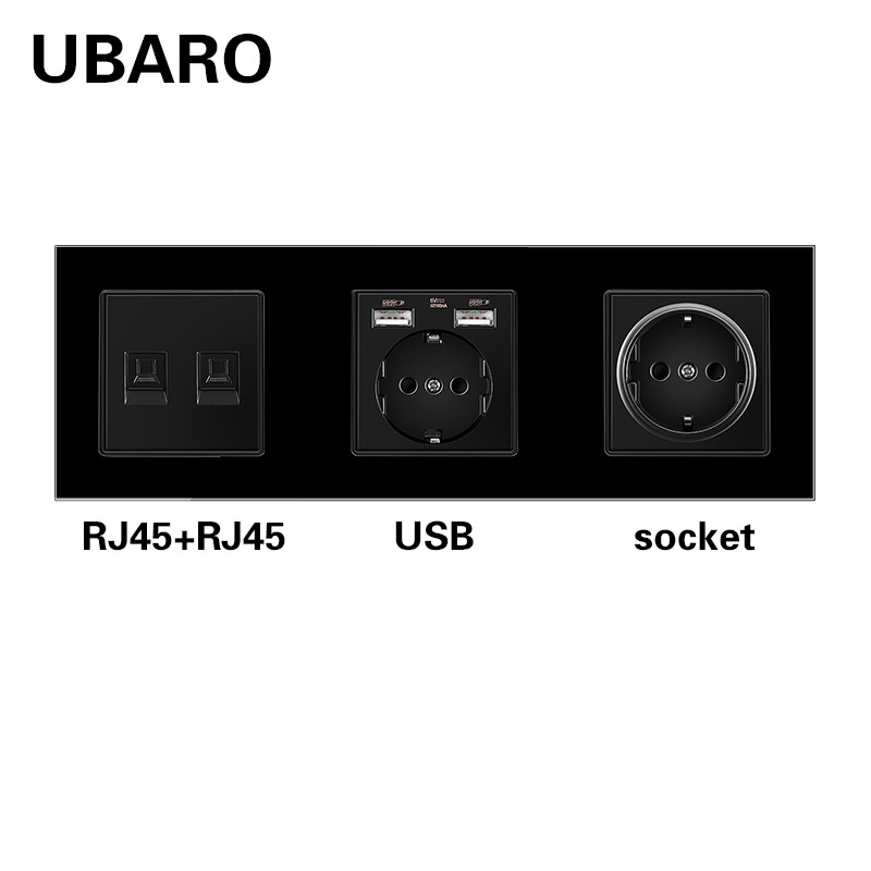 258 듀얼 컴퓨터-USB 소켓-블랙
