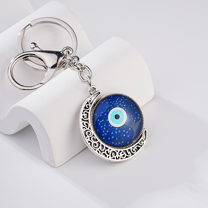 Unisex Gender Epoxy Design Cute Devil's Eye Metal Epoxy Unisex Bag Pendant Keychain