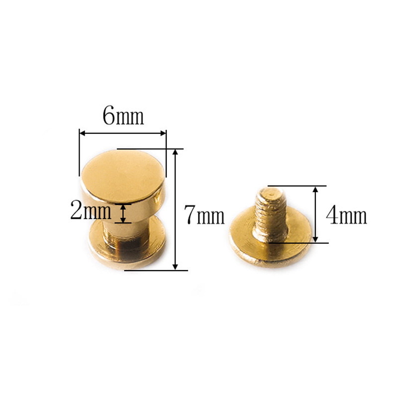 Gold-7x6mm double-layer ledger nails + 5mm slotted iron screws