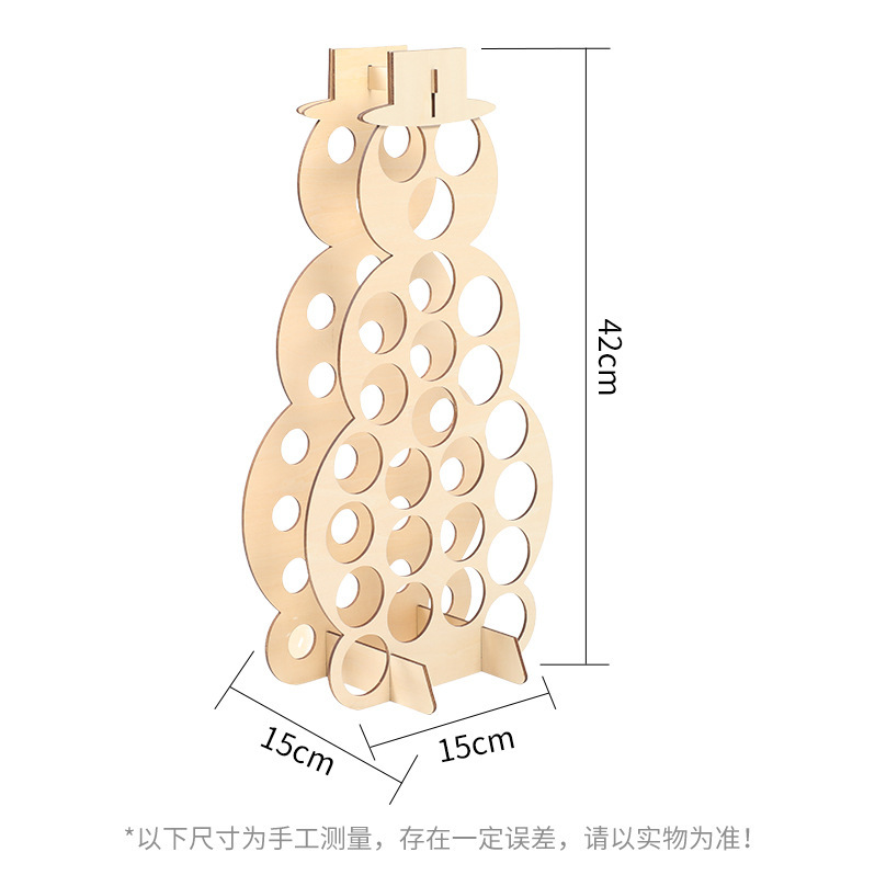跨境新款圣诞倒计时日历摆件居家装饰用品雪人酒架木质拼图工艺品|undefined