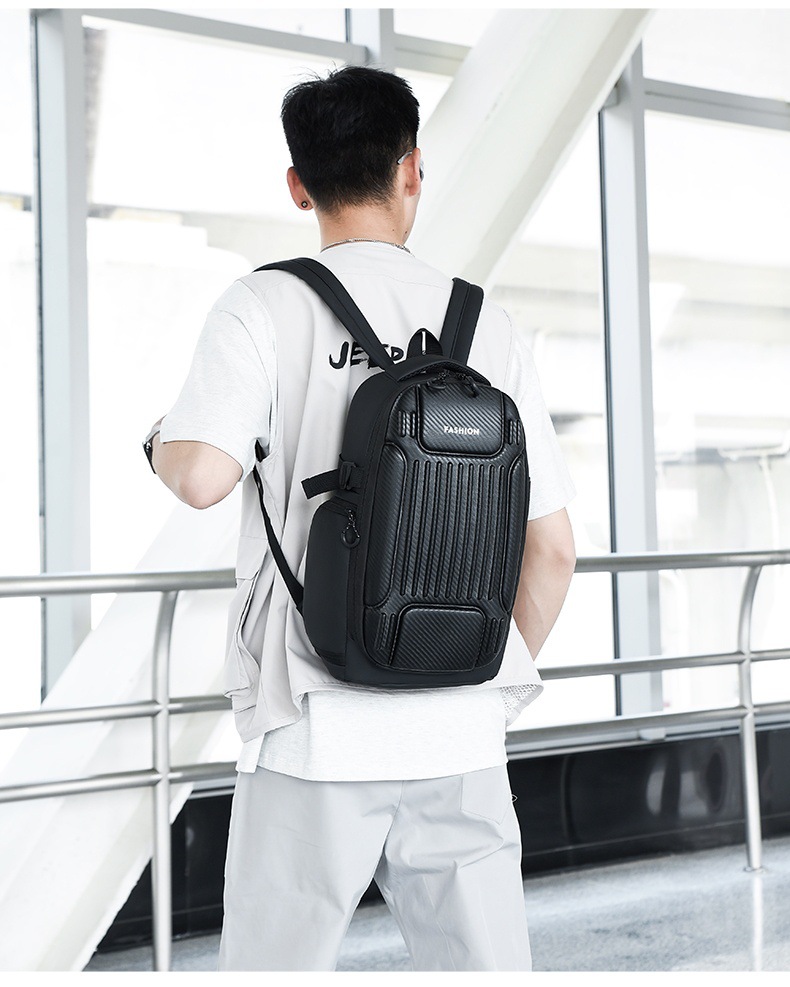 Wholesale hard-shell anti-collision computer bags, men's fashionable large-capacity backpacks, functional windproof and water-repellent travel backpacks undefined