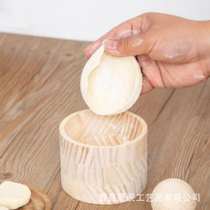 Molde de bola de masa redonda de madera Cocina Año nuevo Enrollado de madera Dispositivo de piel de bola de masa Pastelería y artefacto de piel de pan