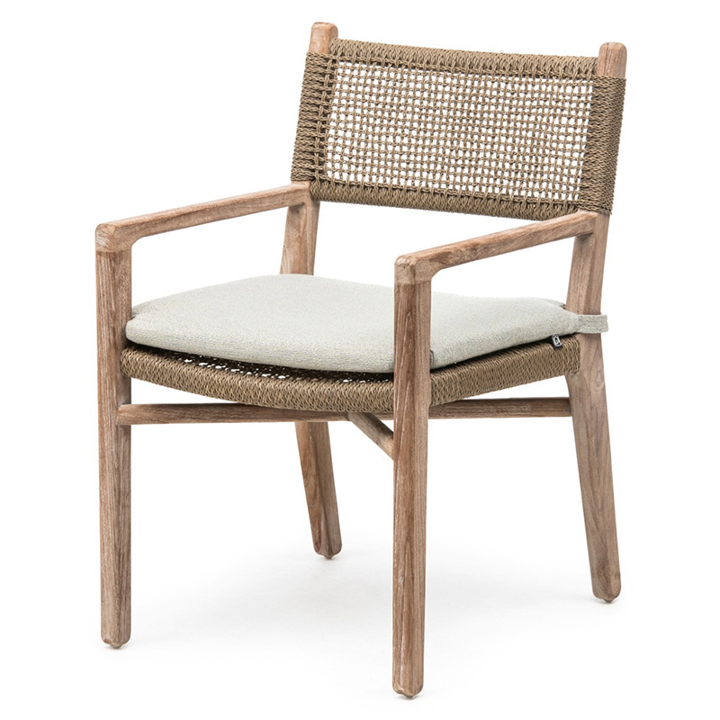 Mesas y sillas de teca para exteriores para patios de villas, muebles impermeables y resistentes al sol para jardines exteriores, mesas largas de madera maciza anticorrosivas resistentes al desgaste.