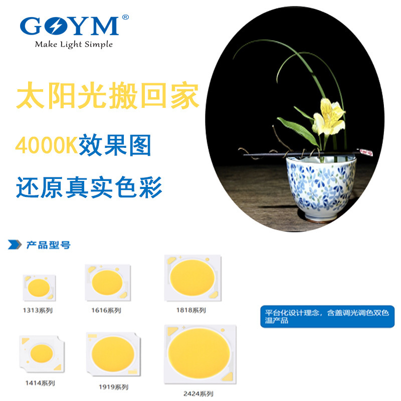 灯珠全光谱高显指三安芯片低蓝光COB灯珠1616 RG0可调光|undefined
