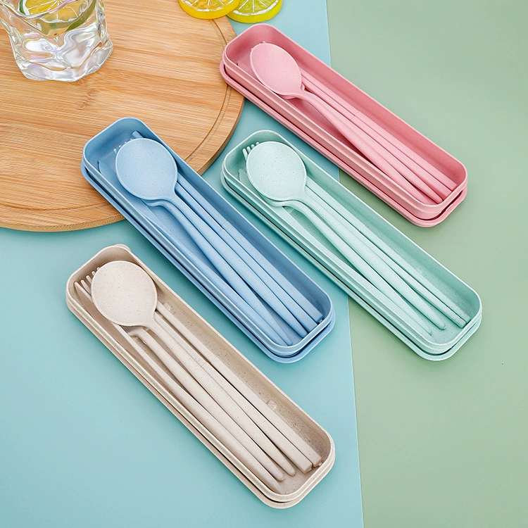 Handheld tableware, spoon, fork, chopsticks, set for traveling, 4 piece set, wholesale, Birthday gift