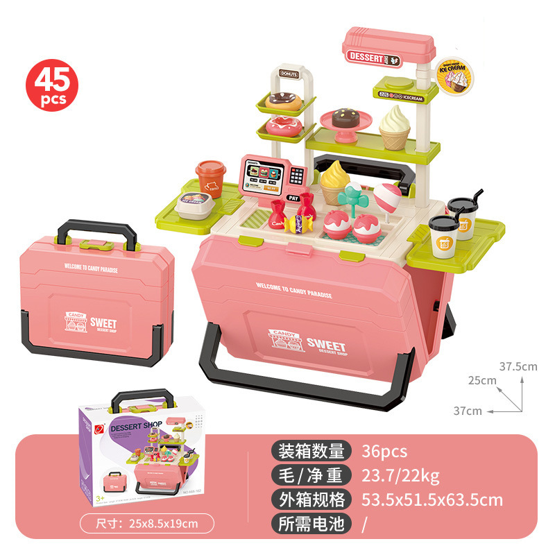 Niños transfronterizos en casa mesa de barbacoa juguetes BBQ set cocina barbacoa kebab simulación carritos de alimentos