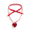 Accessory, long pendant heart shaped, necklace with tassels, European style, simple and elegant design