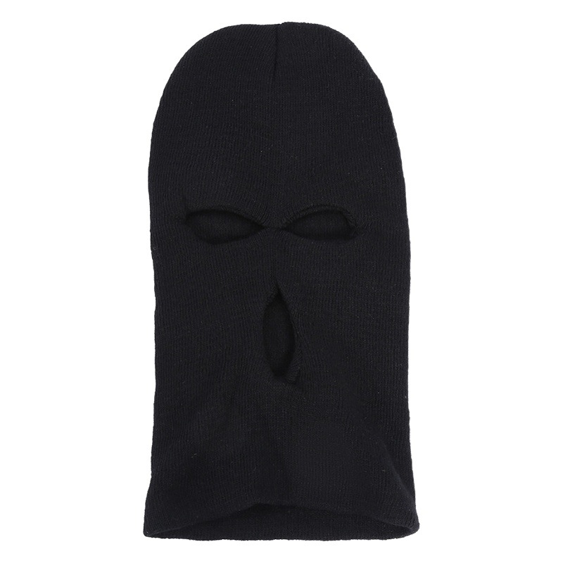 Three-Hole Woolen Knitted Hat, Winter Warm and Windproof Cycling Cap, Wind and Snow Mask Cycling Hat Manufacturer Wholesale