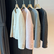 短款羊毛双面呢大衣通勤气质厚外套女新款小个子小香风名媛外套女
