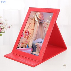 台放的辦公室梳妝攜帶隨身女生桌子家用上化妝櫃大號鏡子小號男士