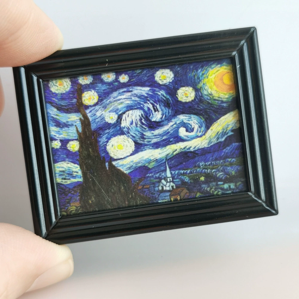 Карман Ван Гог Известная модель картины [Мини-фоторамка Звезда Висячие картины] Звездная ночь и Луна Аксессуары Мини-Живопись украшения