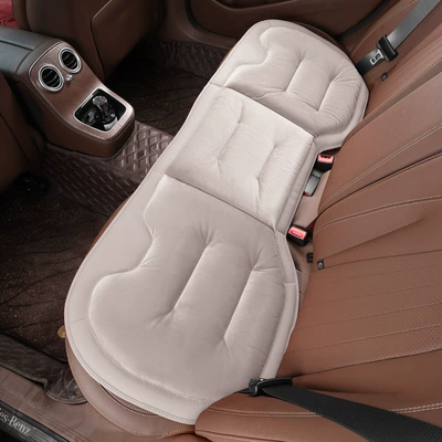 universal five-seat car seat cushion — Seat cushion, seat cover - flannel-rear-row-single-piece-off-white-customizable-car-logos-can-be-placed-please-leave-a-message-for-the-car-model-when-placing-an-order