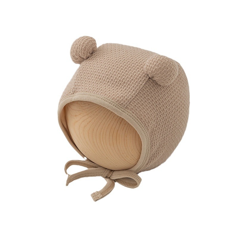 Baby hat Autumn and winter cute double ball baby small month new ear protective hat_viptrois.com