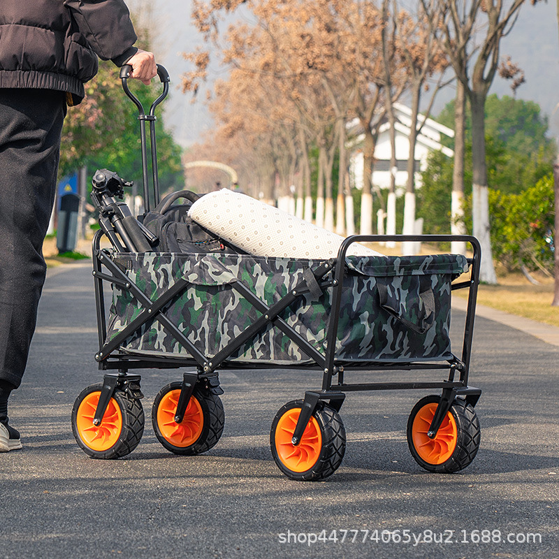 户外露营便携式四轮可折叠手推车野餐营地拖车小拉车
