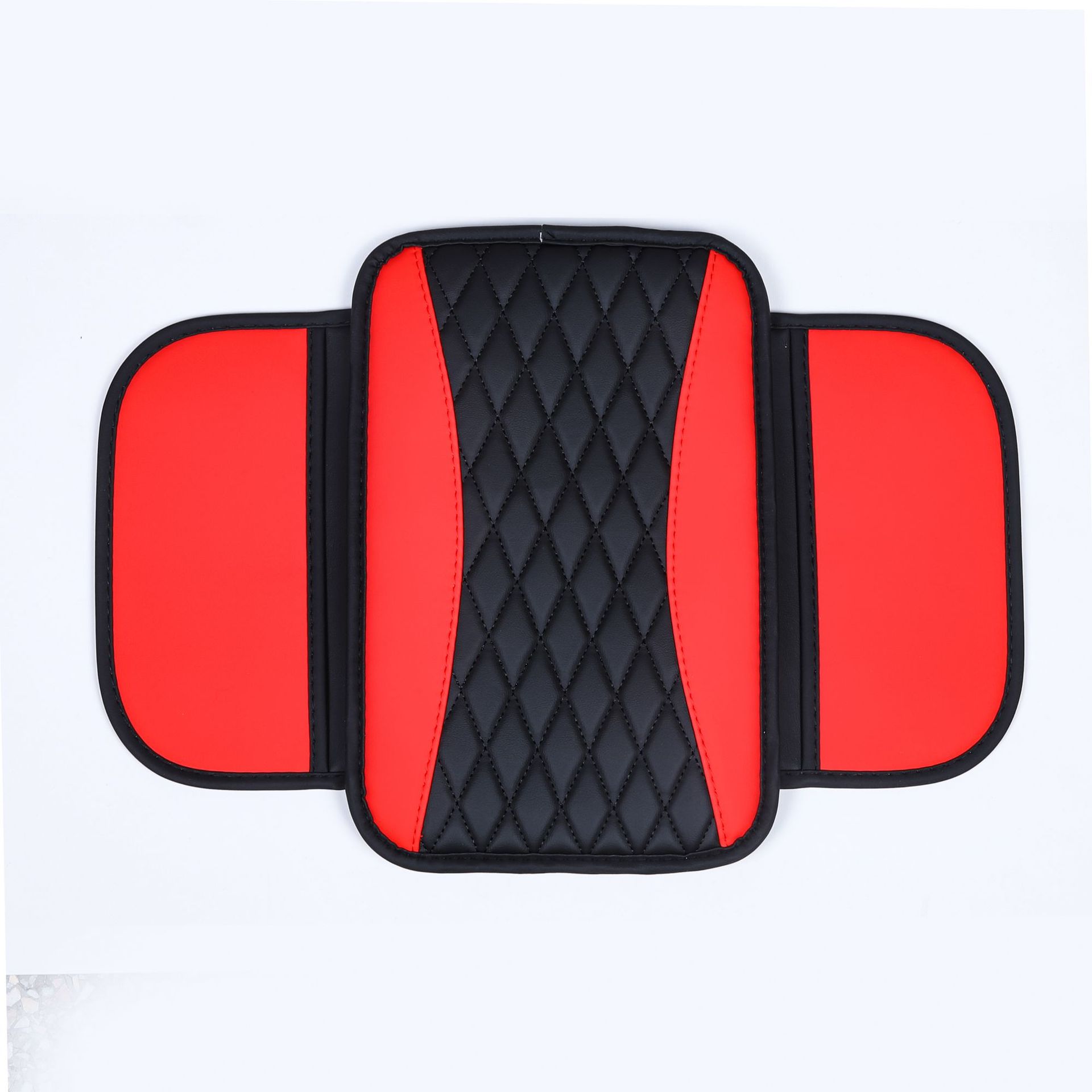 Cross-Border Manufacturer Leather Car Center Armrest Box Mat, Two-Color Simple Anti-Dirt Wear-Resistant Protective Mat with Side Storage Pockets