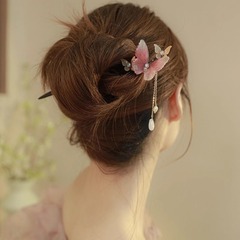 超仙蝶流蘇ヘアピン古風女性高級感ヘアピン新中国式漢服頭飾り馬面スカート飾り髪飾り