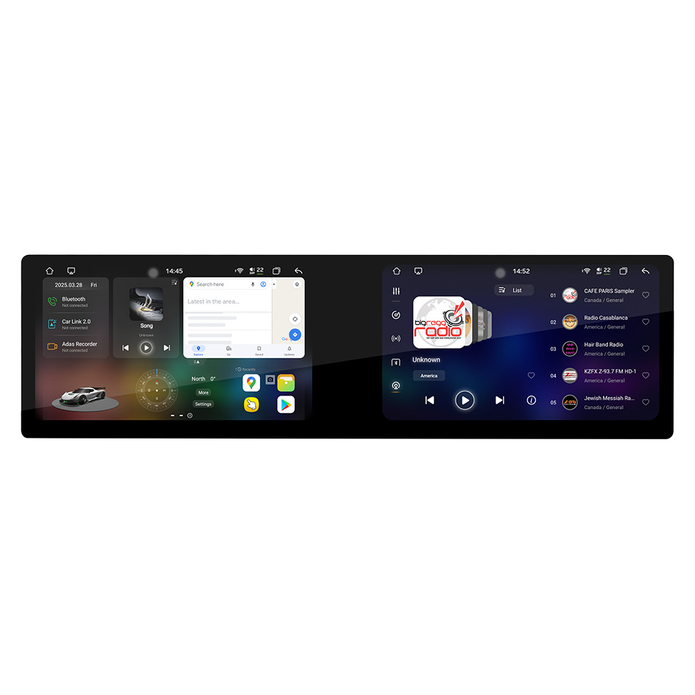Pantalla dual transfronteriza de 10,1 pulgadas, ocho núcleos, 4G, Netcom completo, WiFi, carplay inalámbrico, Bluetooth, coche, navegación con Android