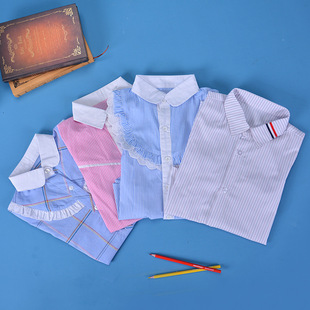 Lanyang Beibei factory wholesale British style white short-sleeved shirt shirt primary and secondary school uniform summer fashion CS01