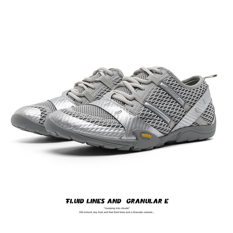 Men's and Women's Shoes Liquid Silver Summer Couples Barefoot Shoes Sports Thin Sole Slow Running Shoes 2025 Mesh Breathable Casual Shoes