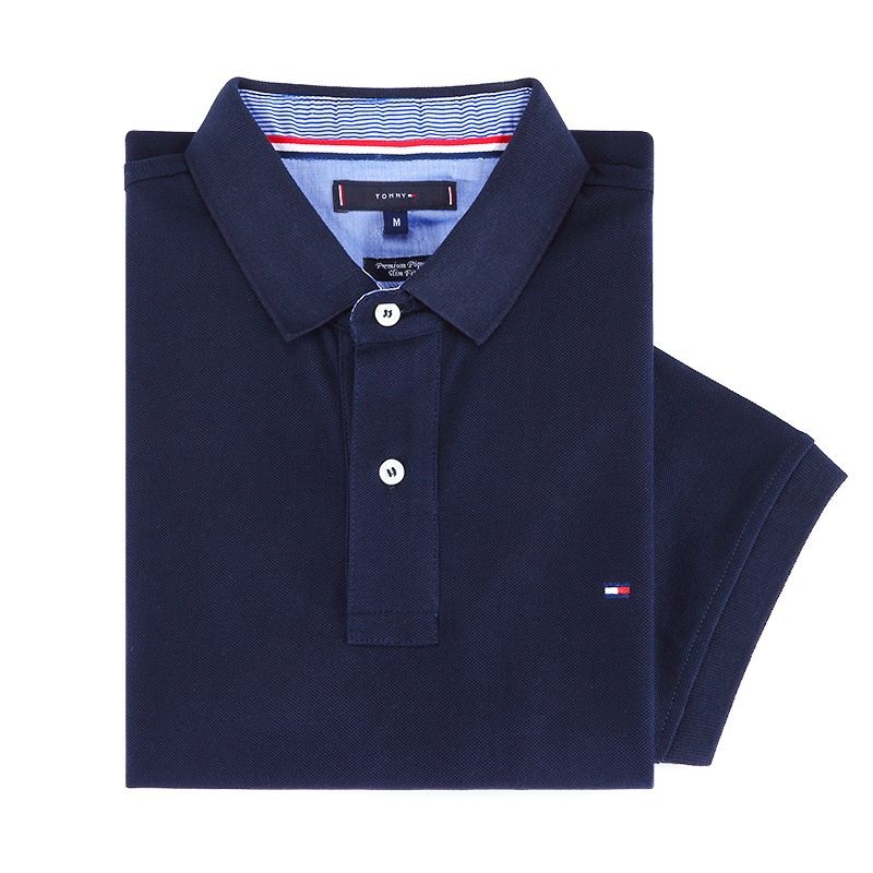 Summer TOMMY Men's Tommy Lapel POLO Shirt Cotton plus size Loose Short-sleeved Casual T-shirt Men's One Piece Hair