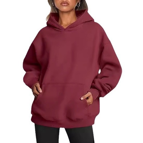 Amazon Europe & US Oversized Drop-Shoulder Hoodie with Hood – Stylish Autumn Thick Hooded Sweater for Women on Independent E-commerce Platform