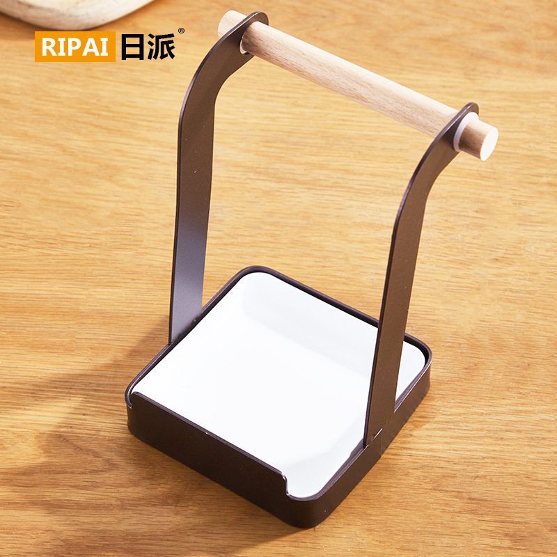 Estilo japonés hierro multi-funcional vajilla rack hogar drenaje olla cubierta estante espátula olla cubierta rack cocina mesa de almacenamiento rack