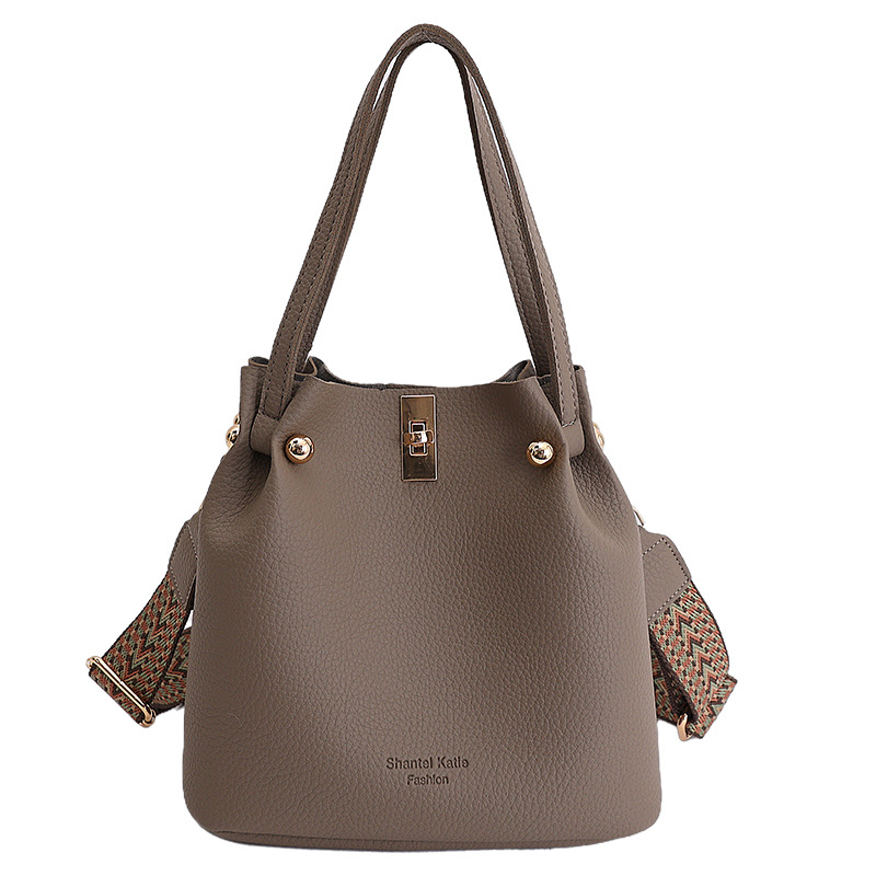 Bolso de cubo de mano de gran capacidad de mujeres venta caliente transfronteriza nuevo lichi bloqueo plegable moda casual bolso de mochila