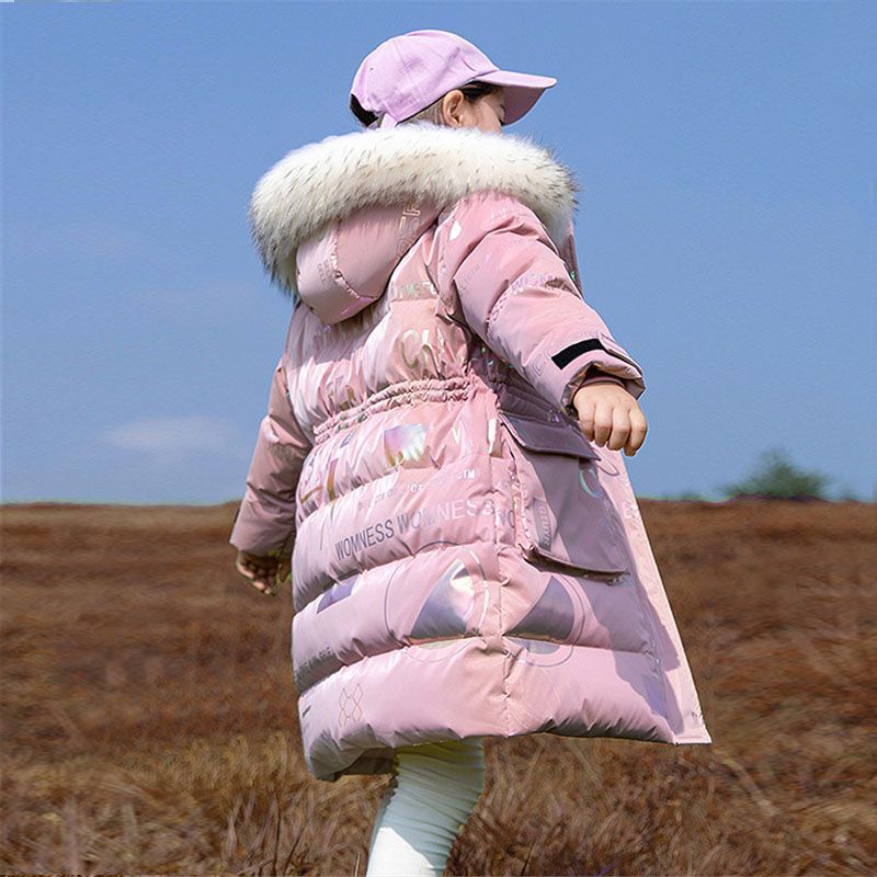 Nuovo stile giacca imbottita in cotone per ragazze giacca invernale con cappuccio per bambini celebrità di Internet giacca imbottita in cotone invernale per bambini di media lunghezza_voghion.com