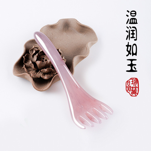 Five-claw head massager, shoulder and neck meridian scalp scratching artifact, resin beeswax acupuncture stick, scraping massage comb