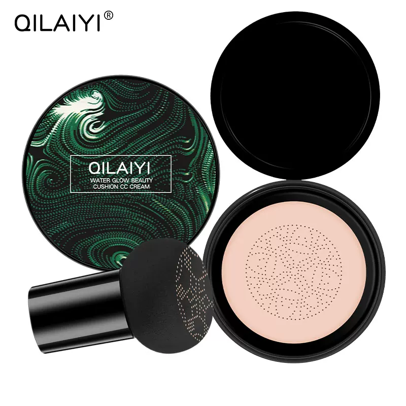 QILAIYI-3113水润保湿蘑菇气垫均匀肤色遮瑕粉底水光肌跨境专供