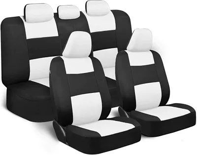 Universal seat cover, Covers, Temu Foreign Trade Export - white-and-black-9-piece-set-five-seats
