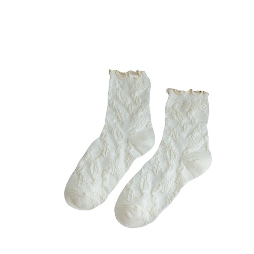 Socks women's autumn and winter cotton socks JK style Lolita lace Lolita sweet mid-calf wholesale ins white