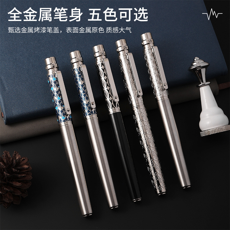 Manufacturer Wholesale Office Metal Signature Pens, Business Calligraphy Signature Ballpoint Pens, Promotional Gift Pens, Customizable with Logo Engraving