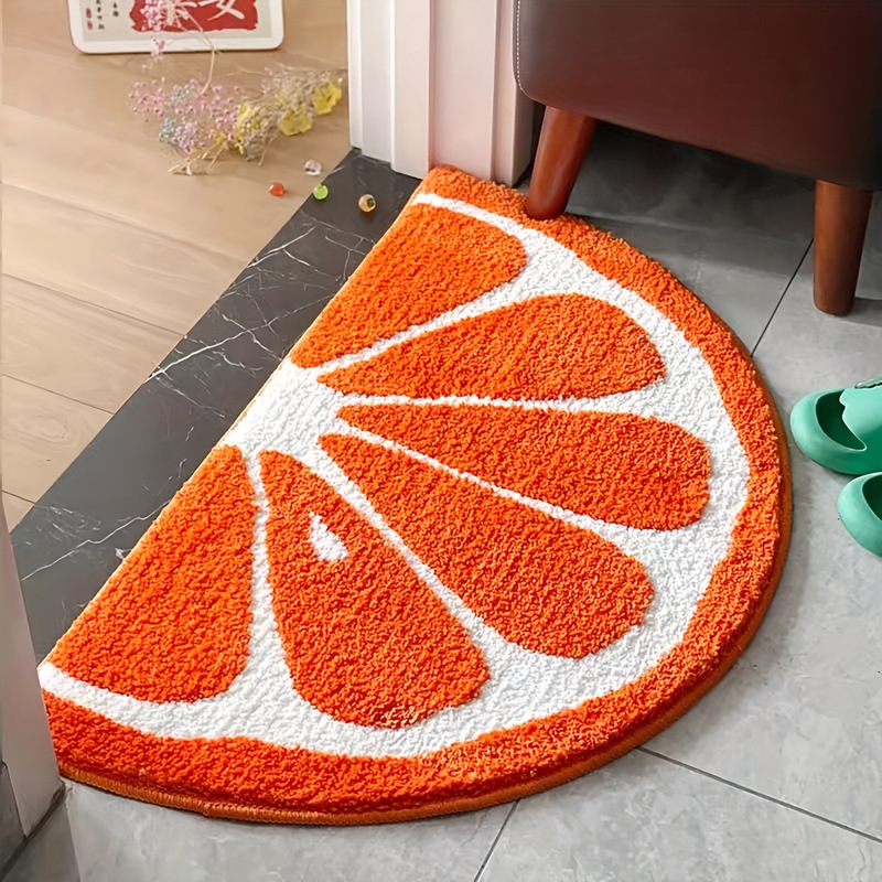 Imitation Cashmere Fruit Bathroom Absorbent Mat Household Half Lemon Bathroom Door Mat Bedroom Living Room Door Mat Drop Shipping